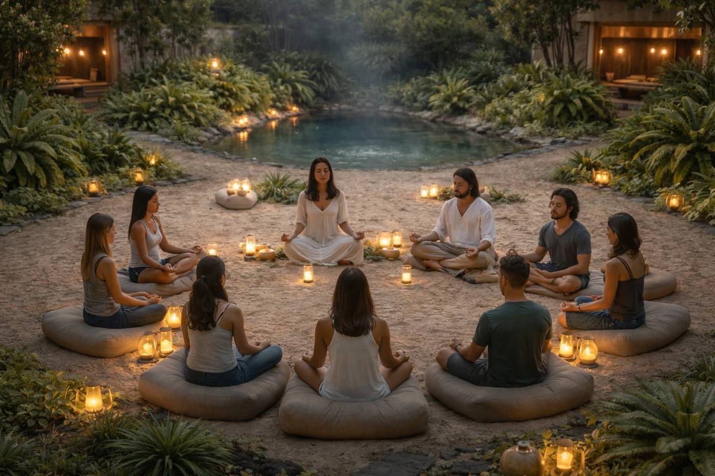 The sand circle inside the Oasis dome